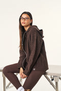 Chunky Cable Premium Knitted Hoodie - Espresso