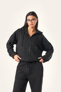 Zip Through Hoodie - Core Black