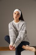 Fair Isle Detail Knitted Jumper - Powder Blue