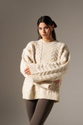 Chunky Cable Knitted Jumper - Crème