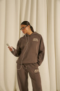 Oversized Graphic Hoodie - Plum Truffle