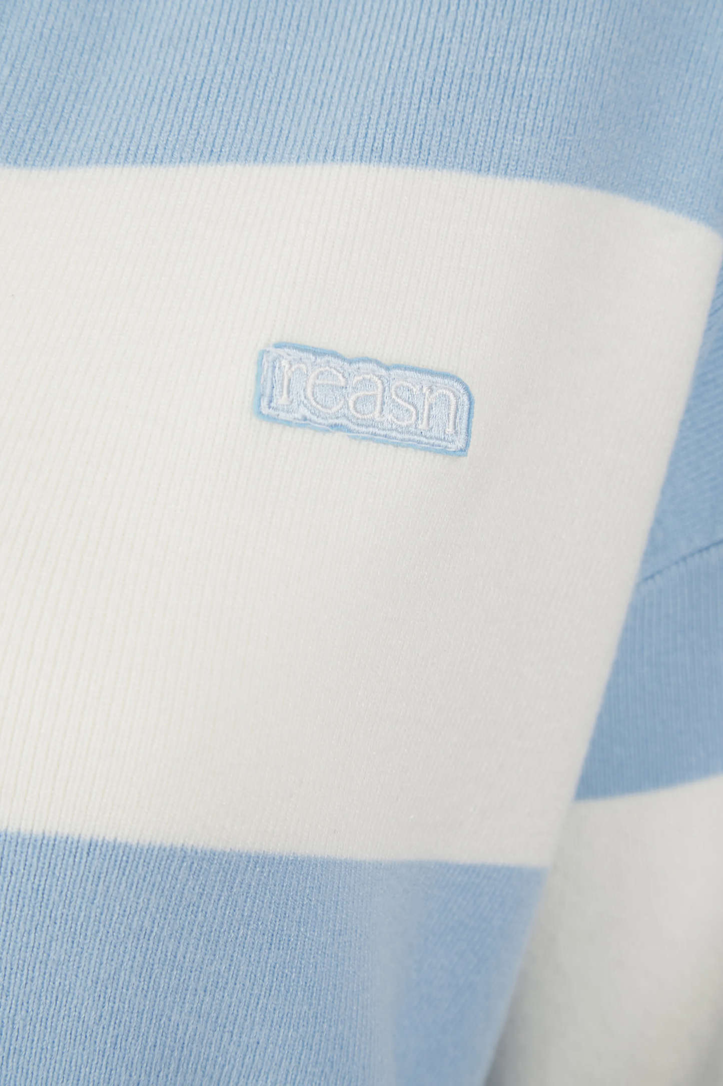 Knitted Stripe Rugby Polo Jumper - Powder Blue