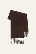Fluffy Knitted Chunky Scarf - Espresso