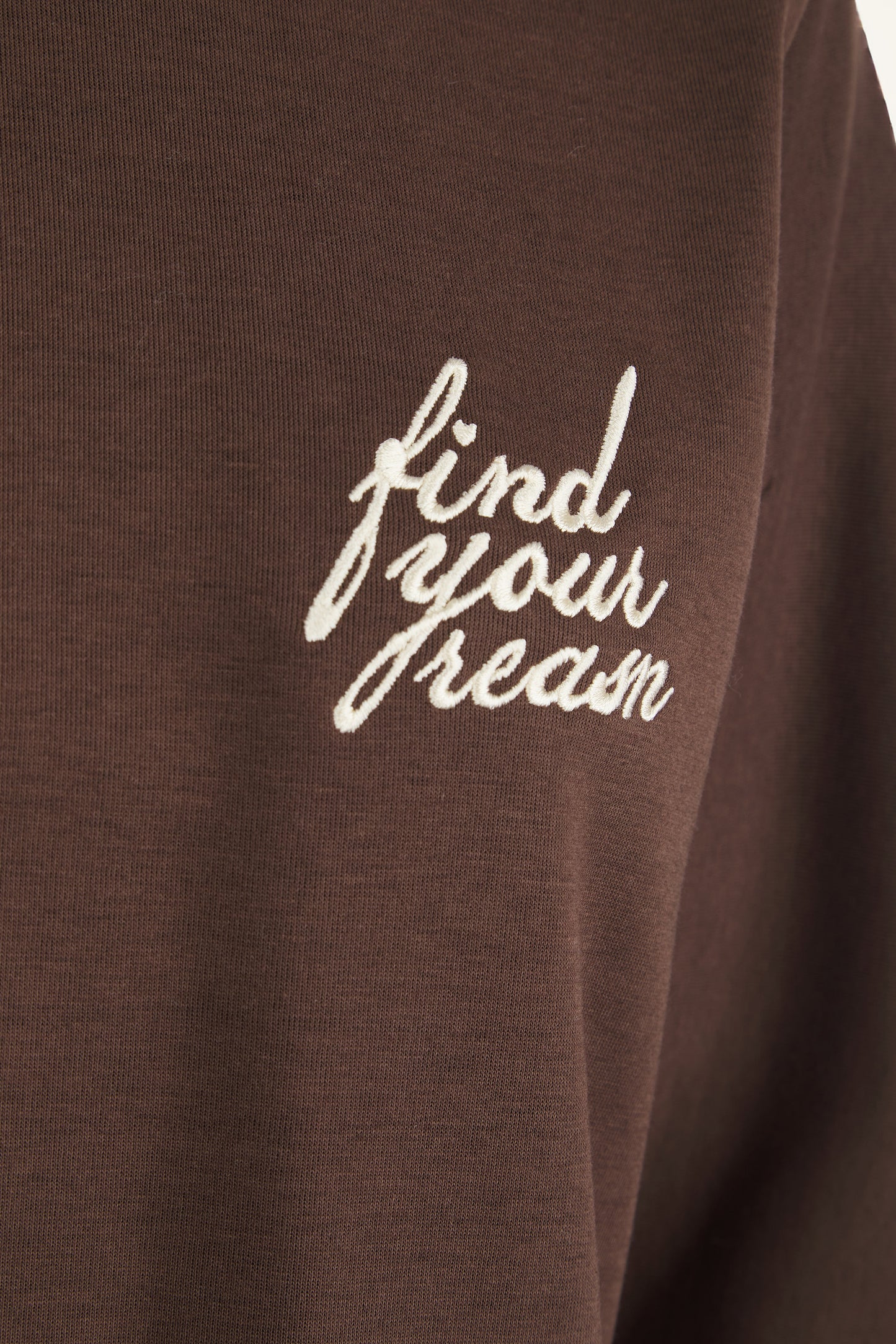 Oversized Long Sleeve Structured T Shirt- Espresso