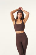 The Sculpt Built In Sports Bra - Espresso