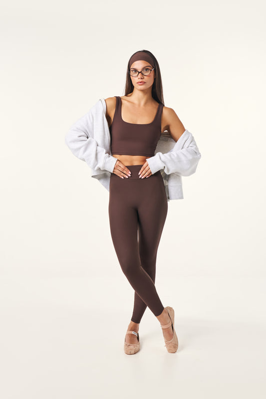 The Sculpt High Waist Leggings - Espresso