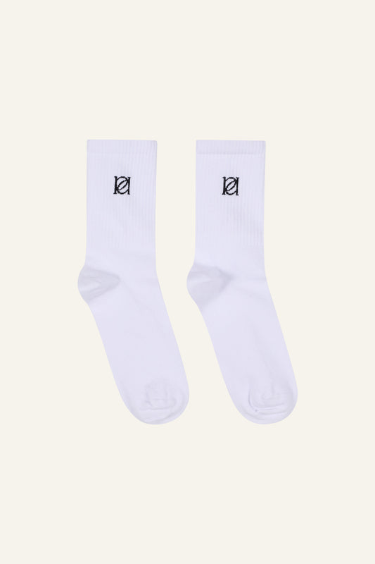 Single Pack Branded Socks - White