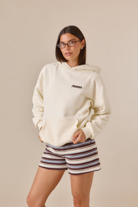 Reversible Stripe High Waist Shorts - Crème