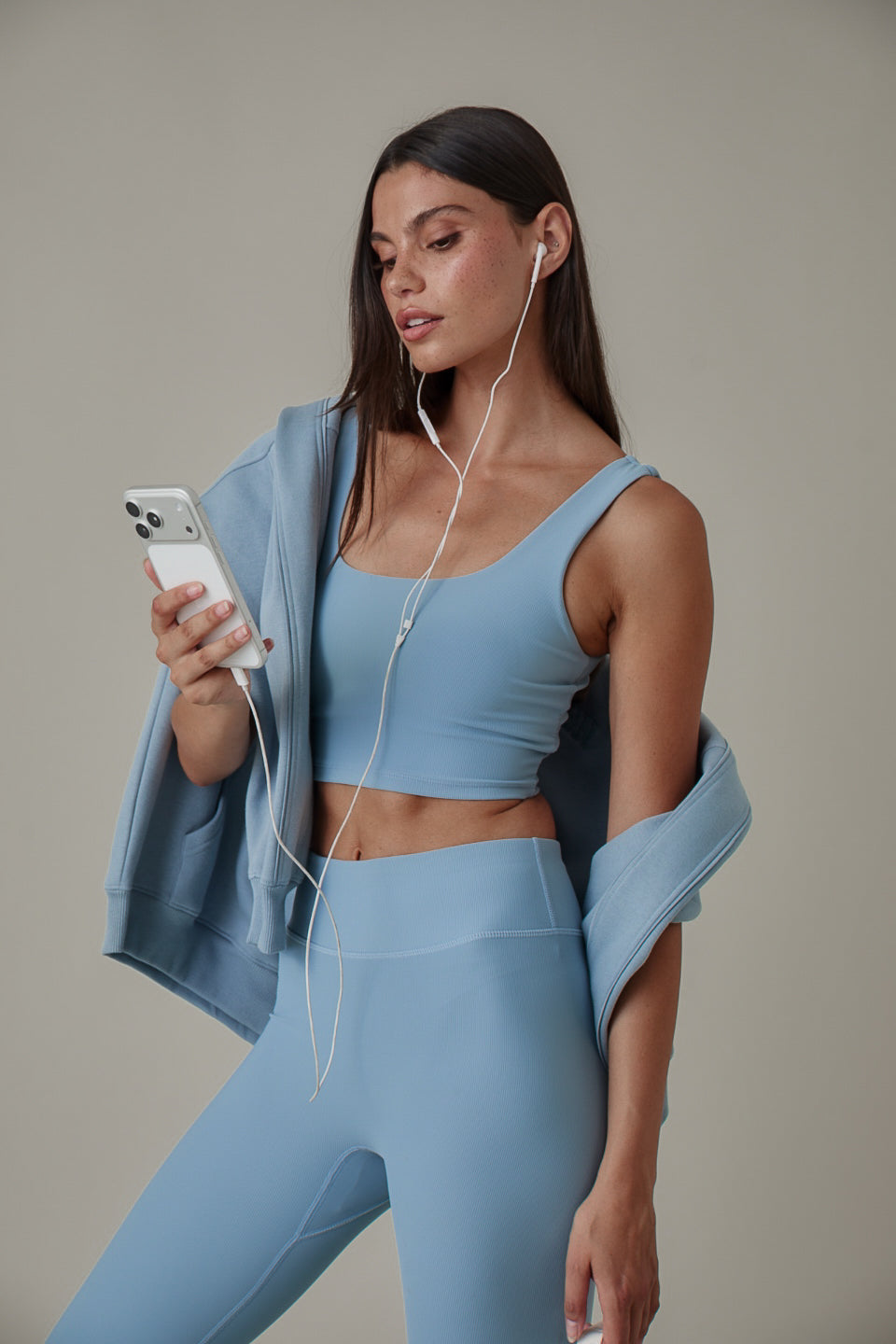 The Sculpt Built In Sports Bra - Spring Lake Blue
