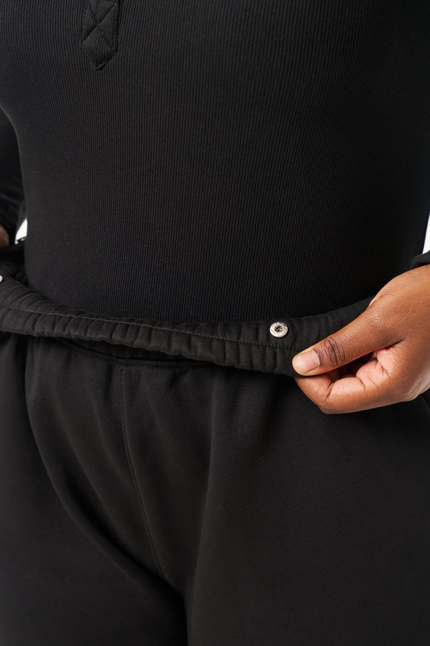 Button Front Collar 2 in 1 Tracksuit - Core Black