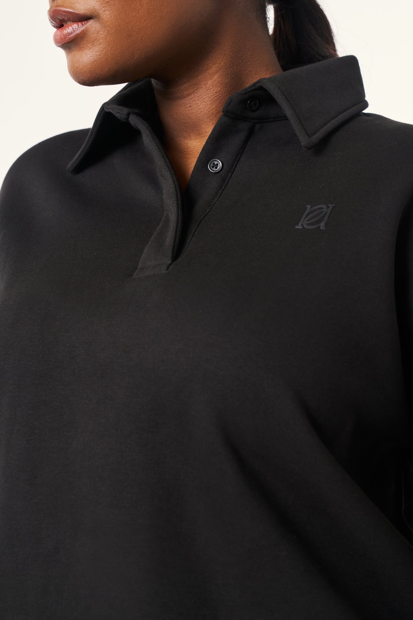 Button Front Collar 2 in 1 Tracksuit - Core Black
