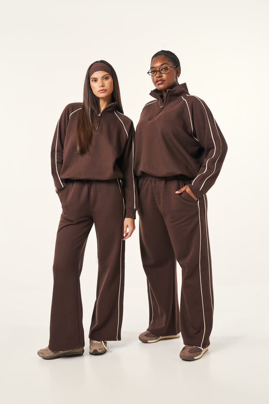 Quarter Zip 2 in 1 Tracksuit - Espresso