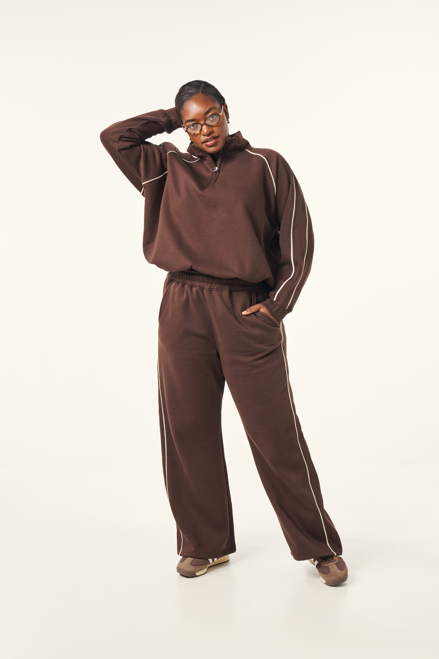 Quarter Zip 2 in 1 Tracksuit - Espresso