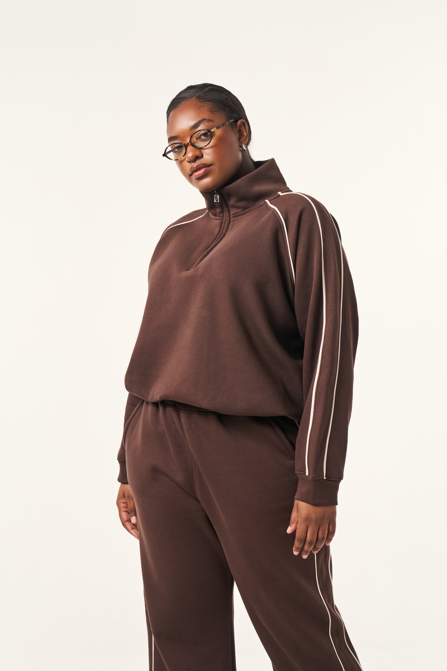 Quarter Zip 2 in 1 Tracksuit - Espresso