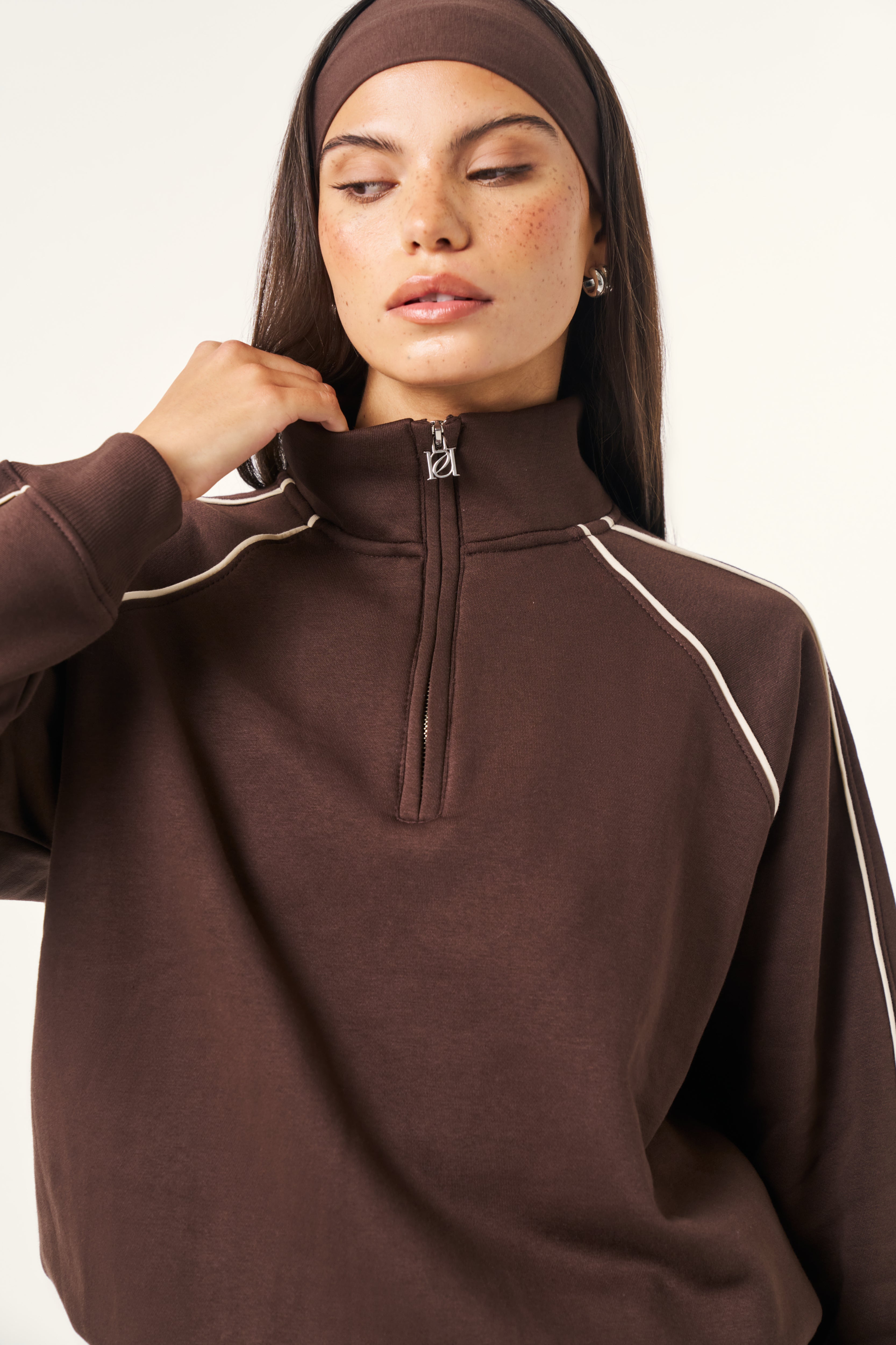 Quarter Zip 2 in 1 Tracksuit - Espresso – reasn