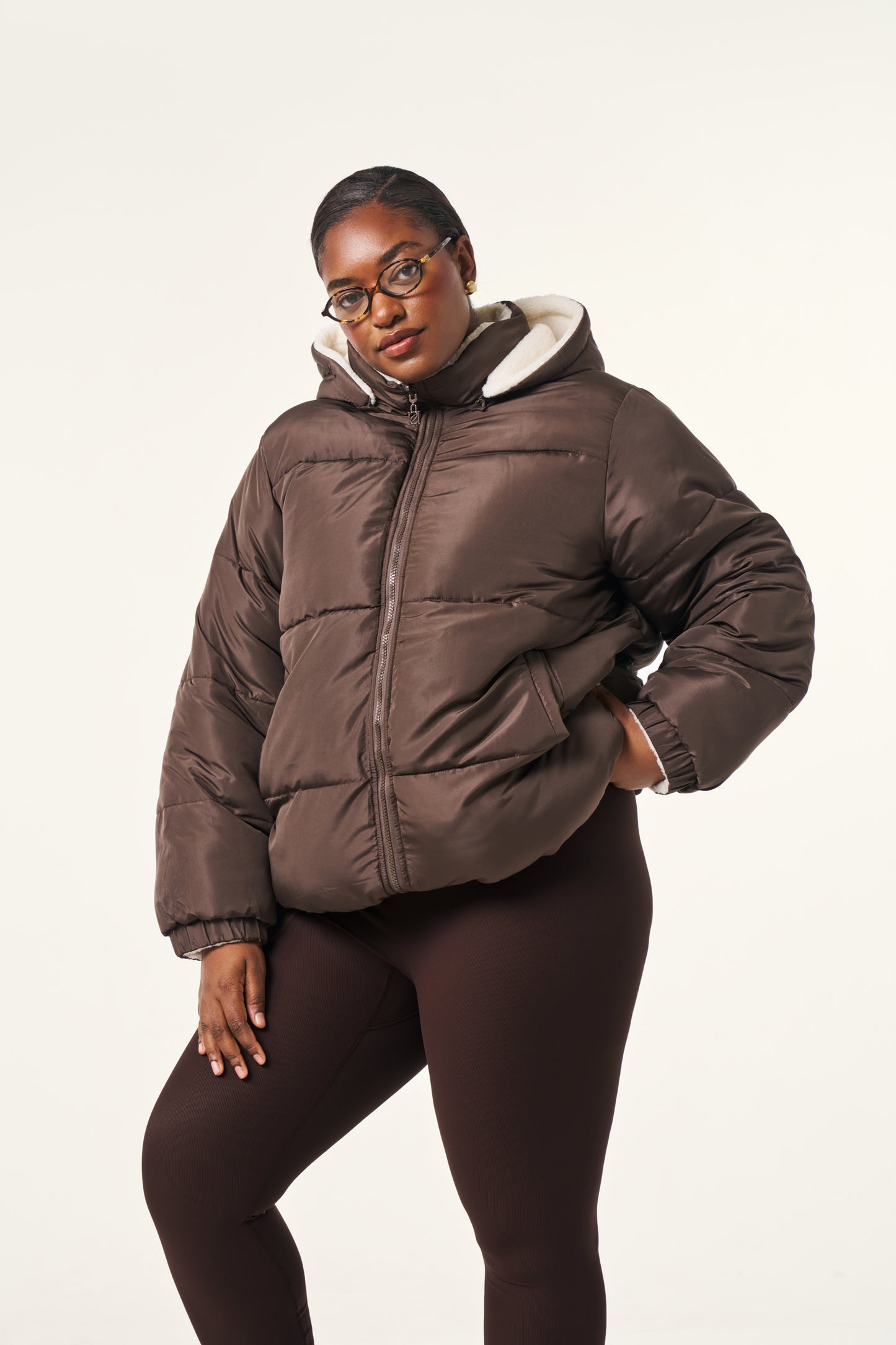Multiway Reversible Puffer Coat - Espresso