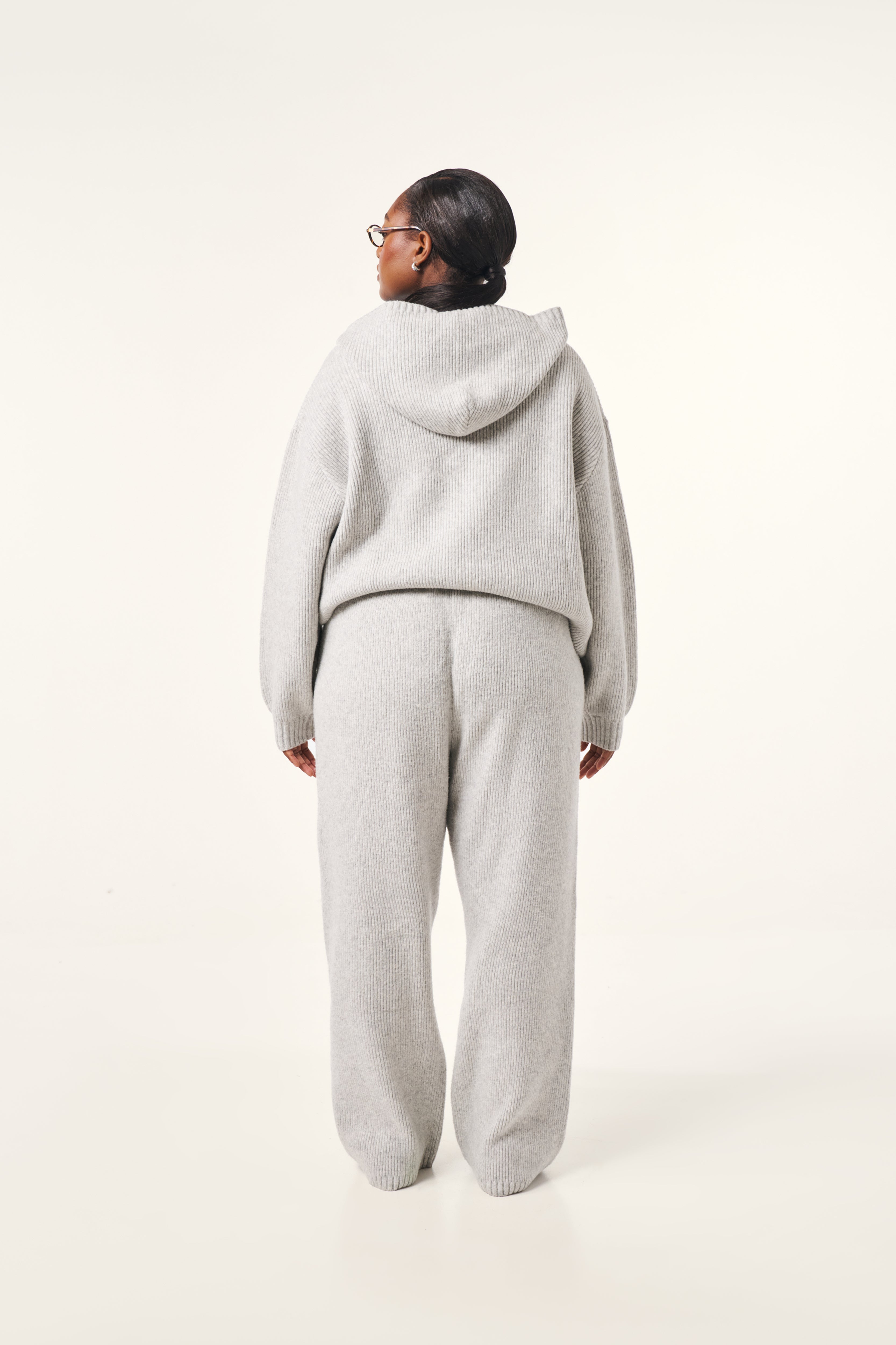 Oversized Premium Knitted Hoodie - Grey Marl – reasn