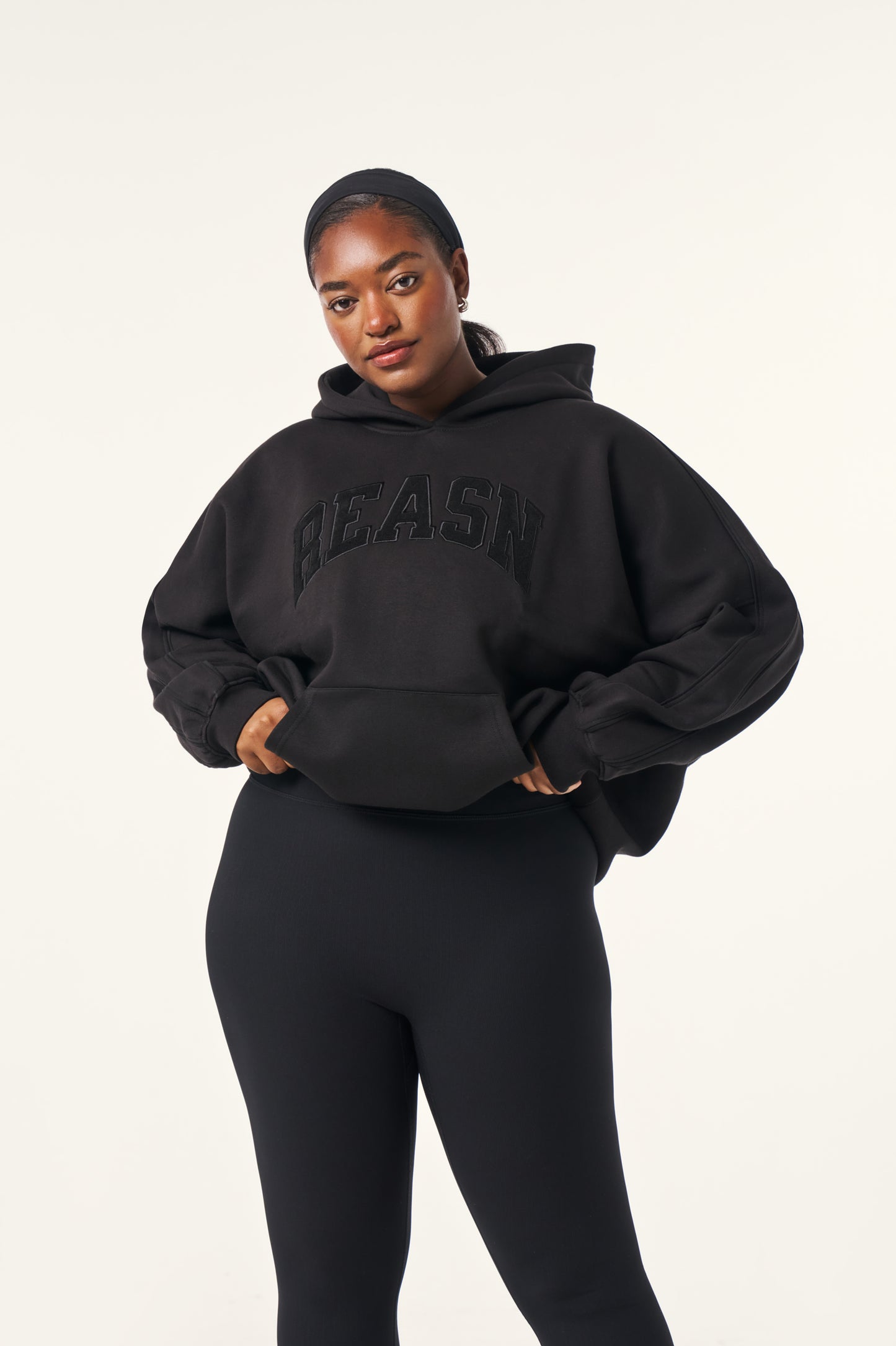 Oversized Branded Hoodie - Core Black