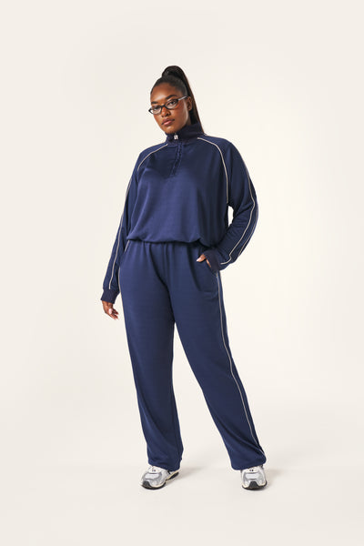 Tricot Quarter Zip 2 In 1 Tracksuit - Midnight Blue
