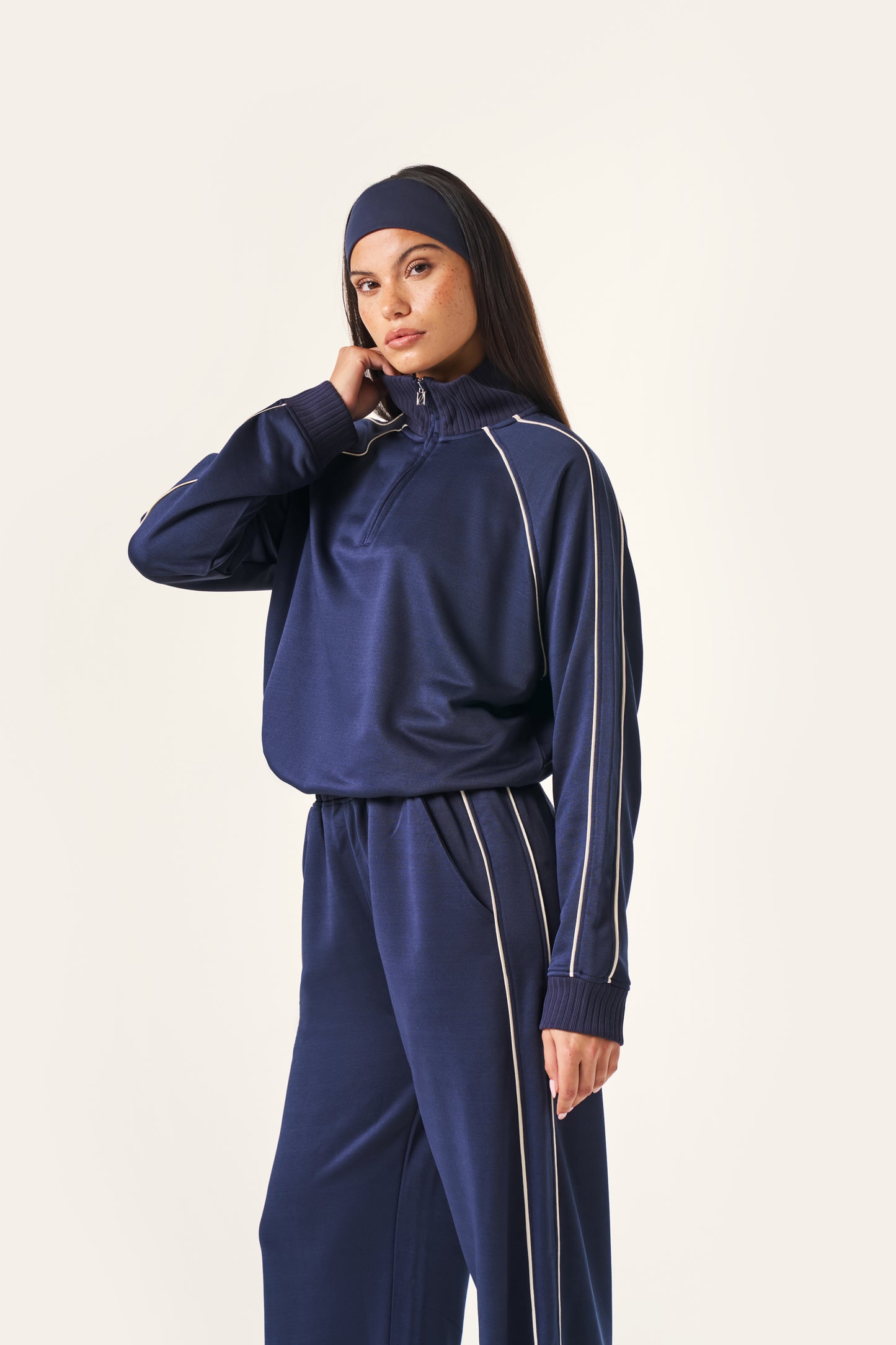 Tricot Quarter Zip 2 In 1 Tracksuit - Midnight Blue