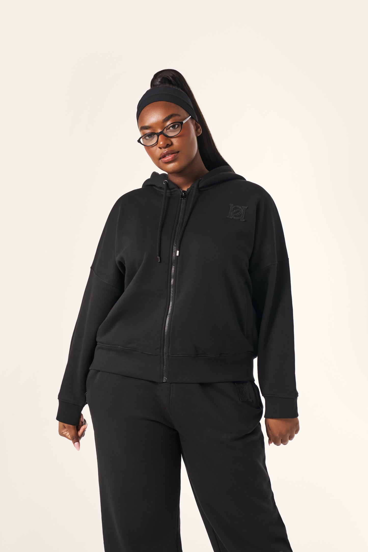 Zip Through Hoodie - Core Black