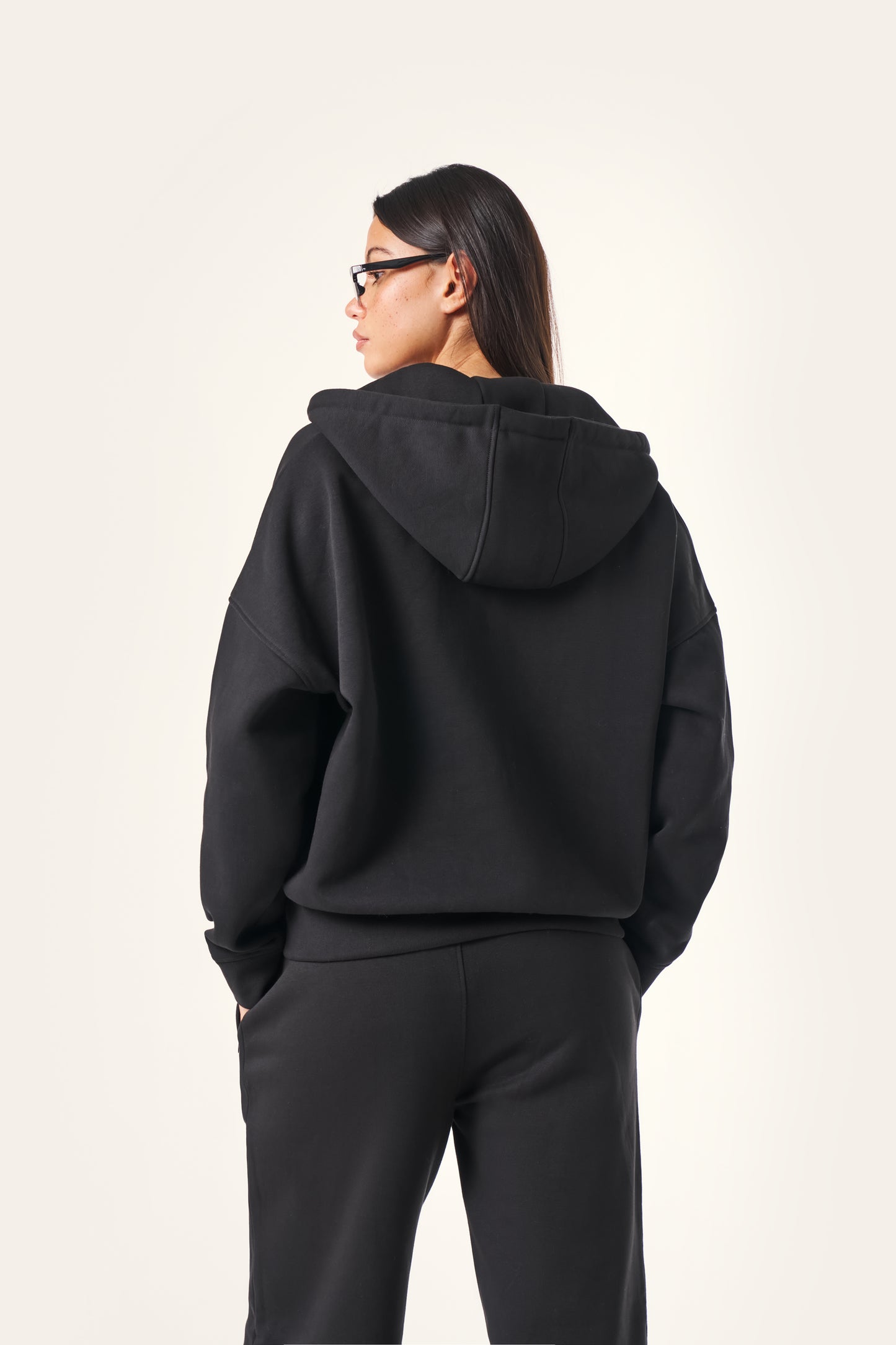 Zip Through Hoodie - Core Black