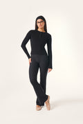 The Sculpt Flare Leg Trousers - Core Black