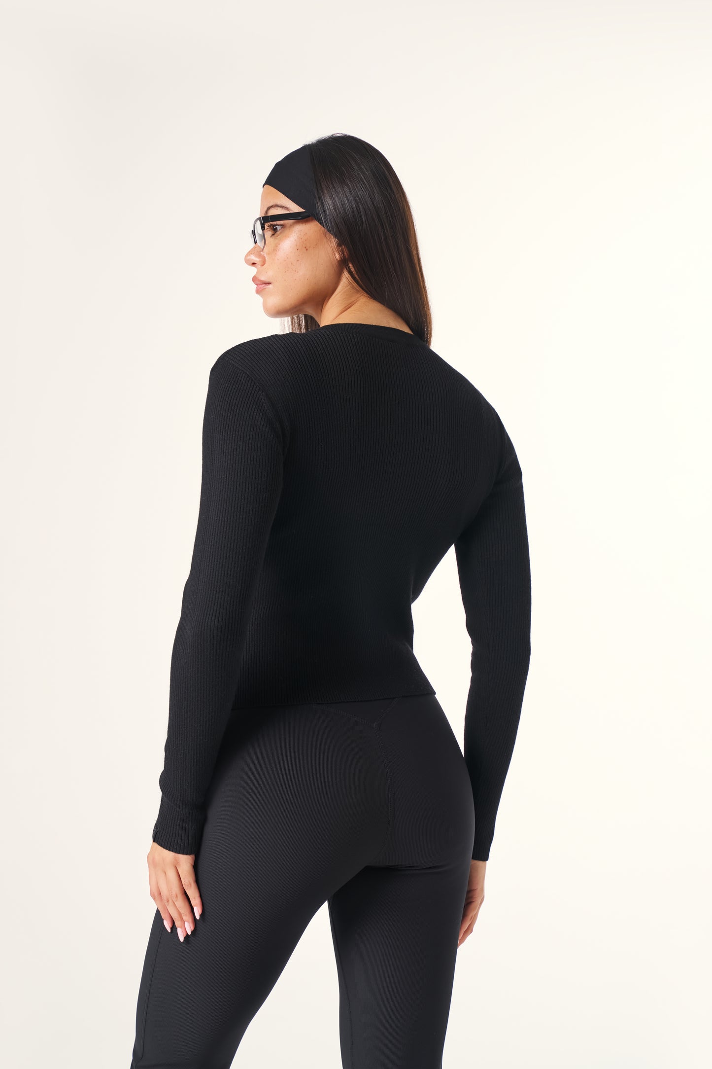 The Sculpt Flare Leg Trousers - Core Black