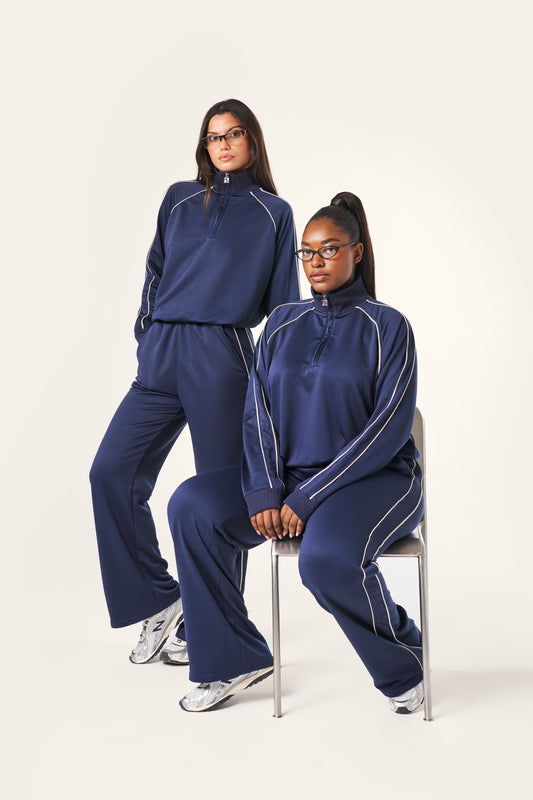 Tricot Quarter Zip 2 In 1 Tracksuit - Midnight Blue