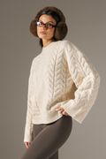 Chunky Cable Knitted Jumper - Crème
