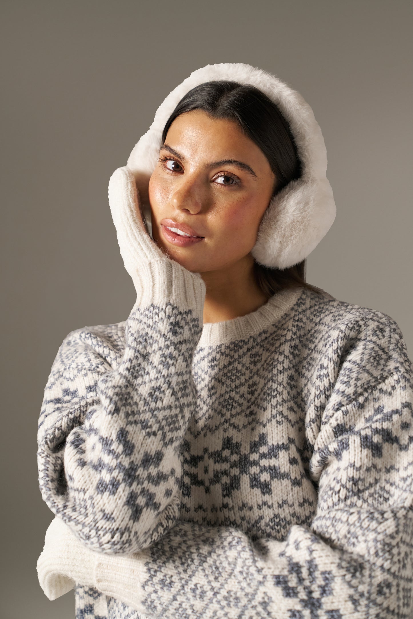 Fair Isle Detail Knitted Jumper - Powder Blue