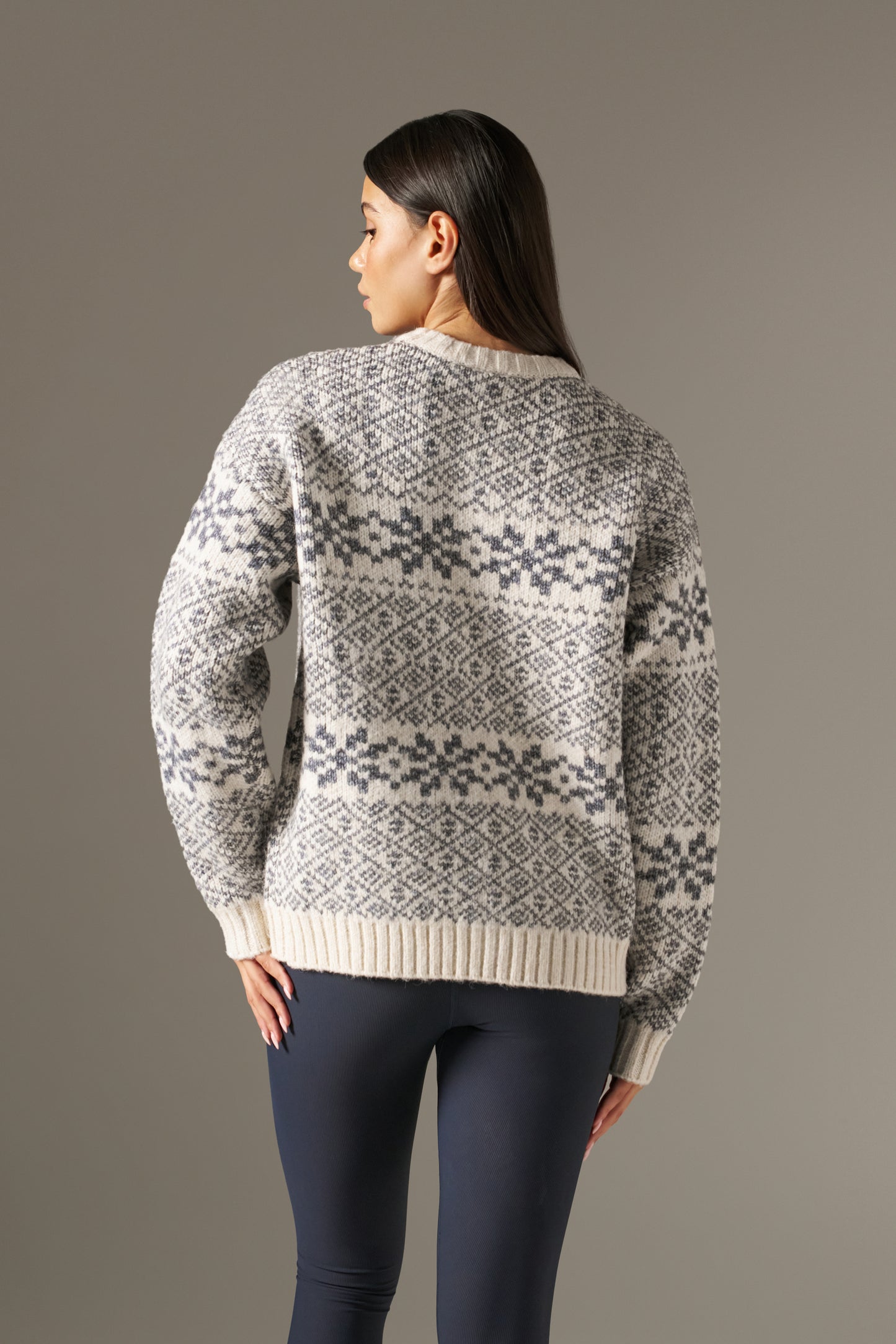 Fair Isle Detail Knitted Jumper - Powder Blue