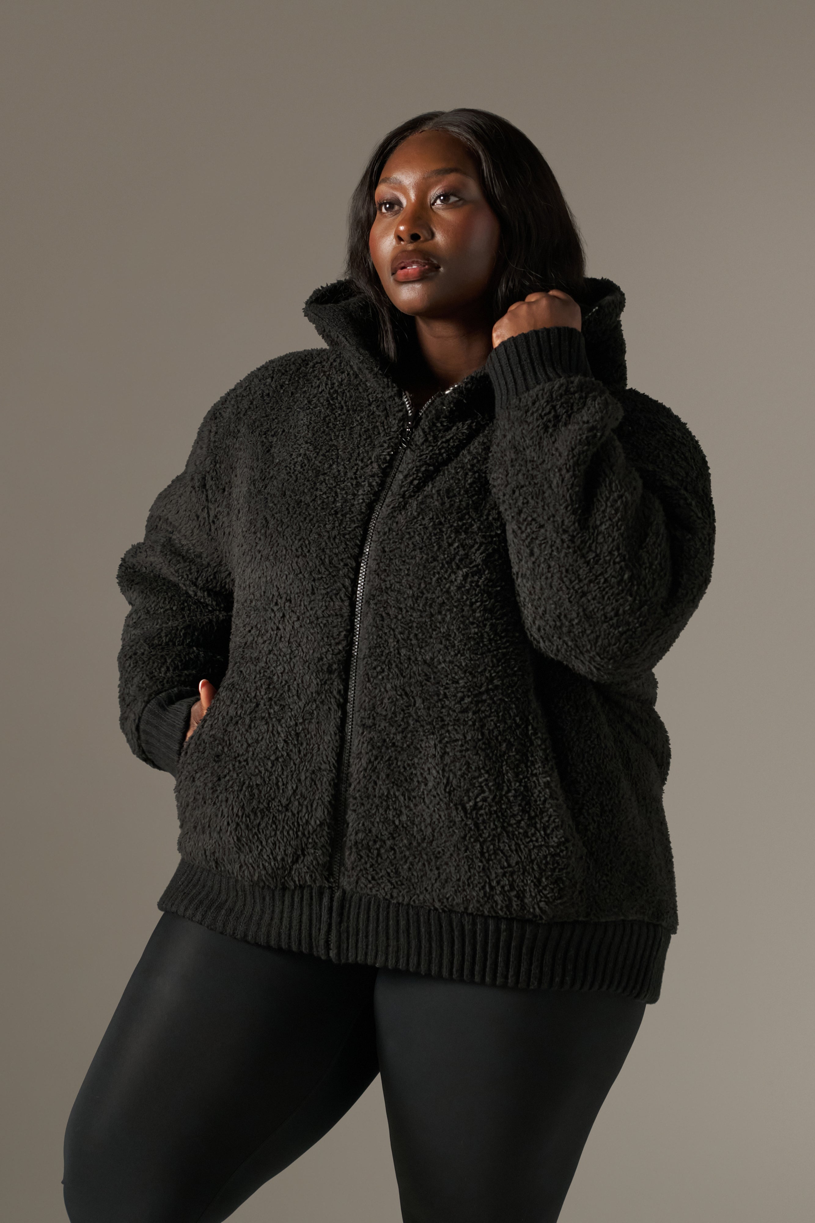 Fairisle Reversible Zip Through Knitted Hoodie - Core Black – reasn