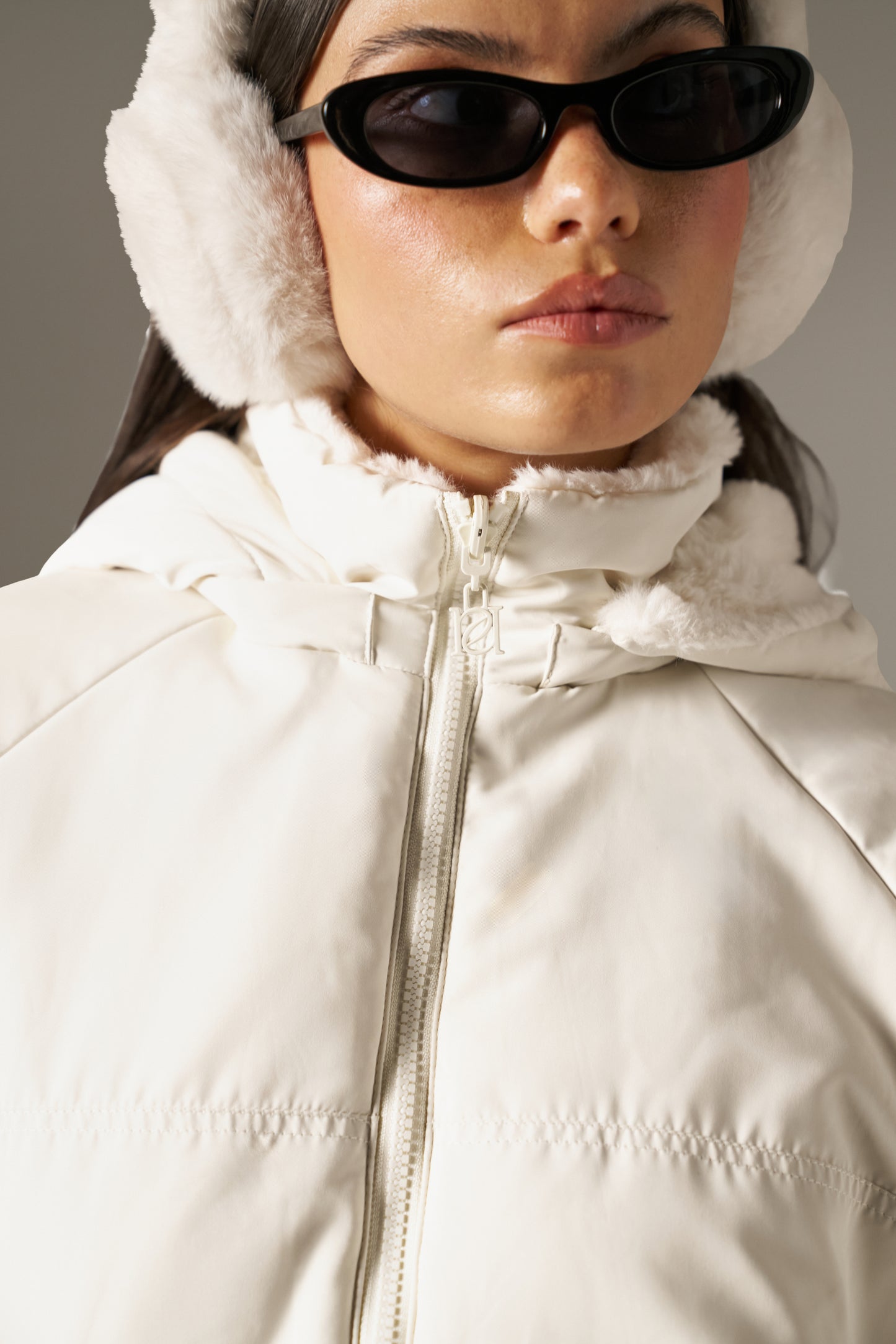 Reversible Faux Fur Coat - Crème