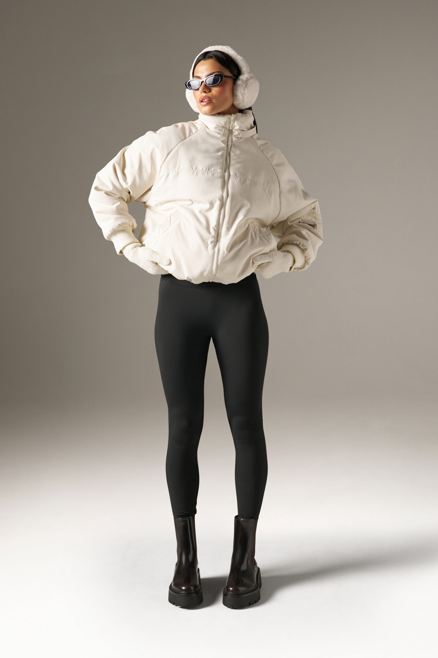 Reversible Faux Fur Coat - Crème