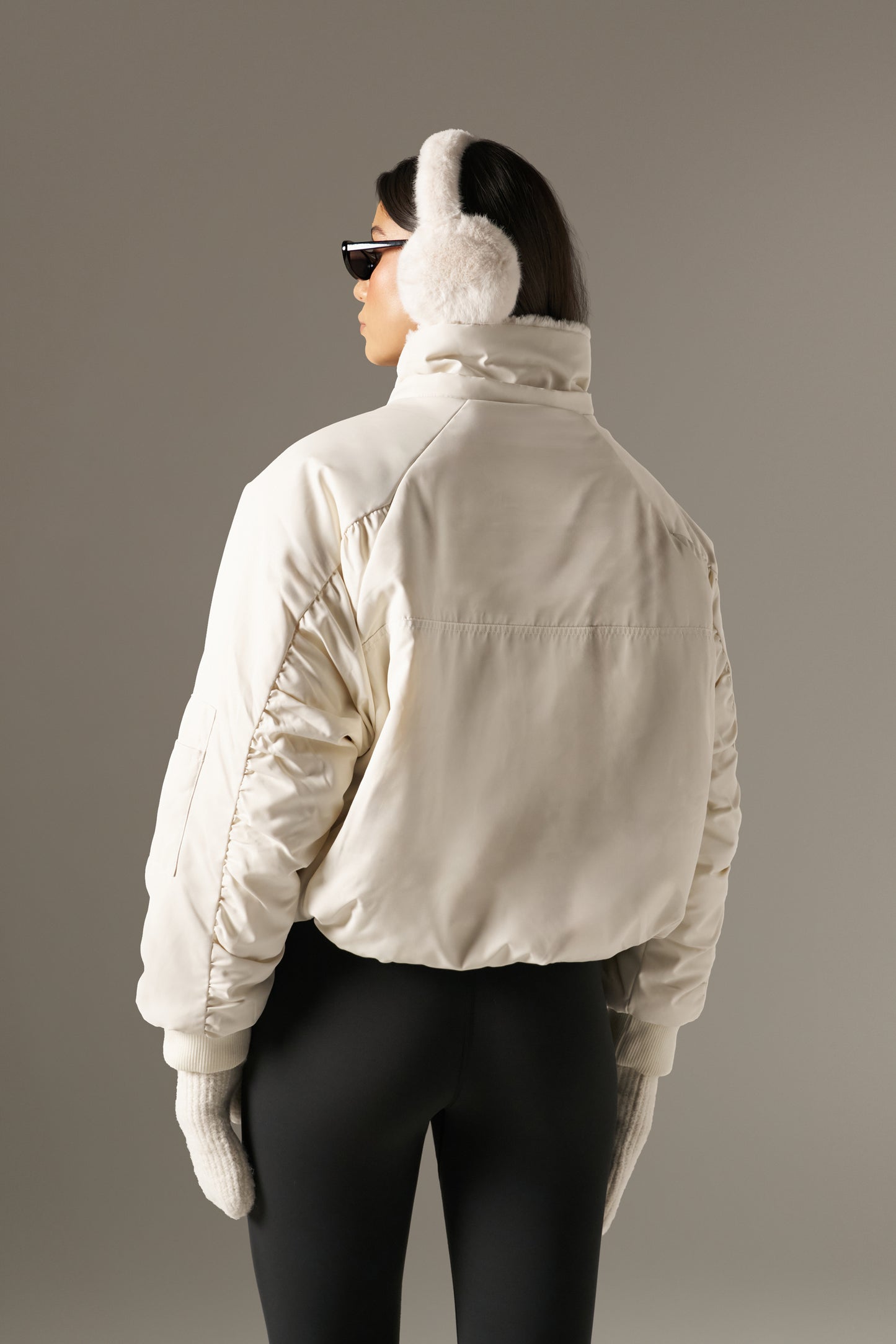 Reversible Faux Fur Coat - Crème