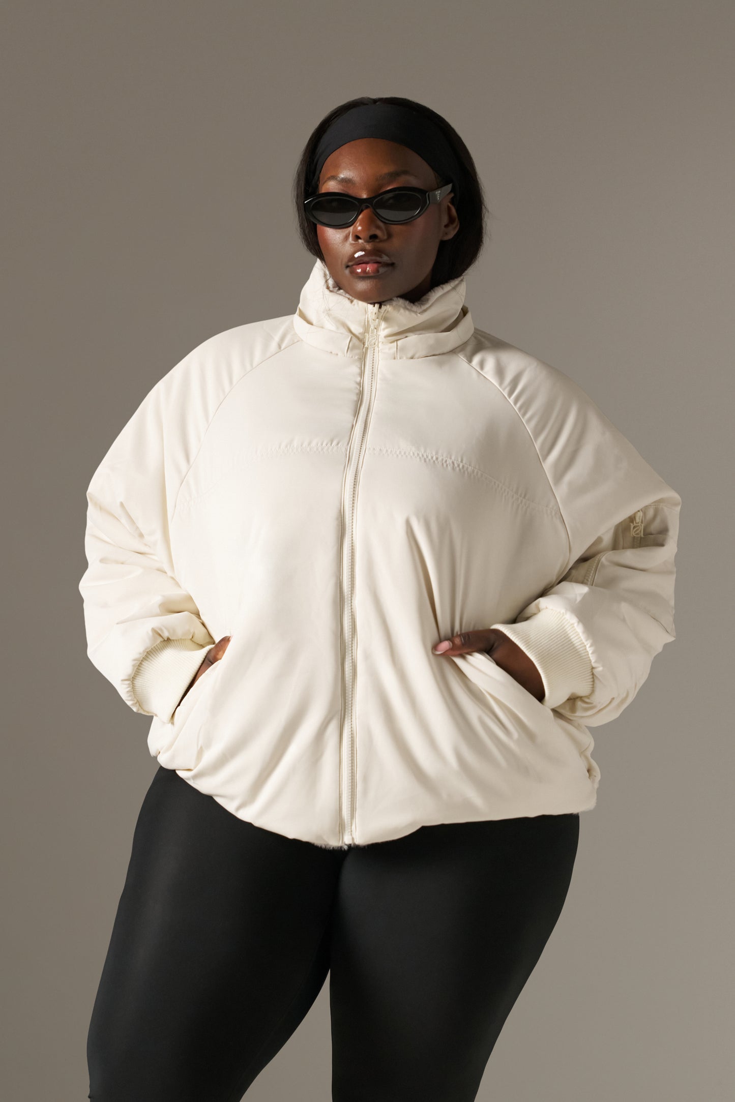 Reversible Faux Fur Coat - Crème