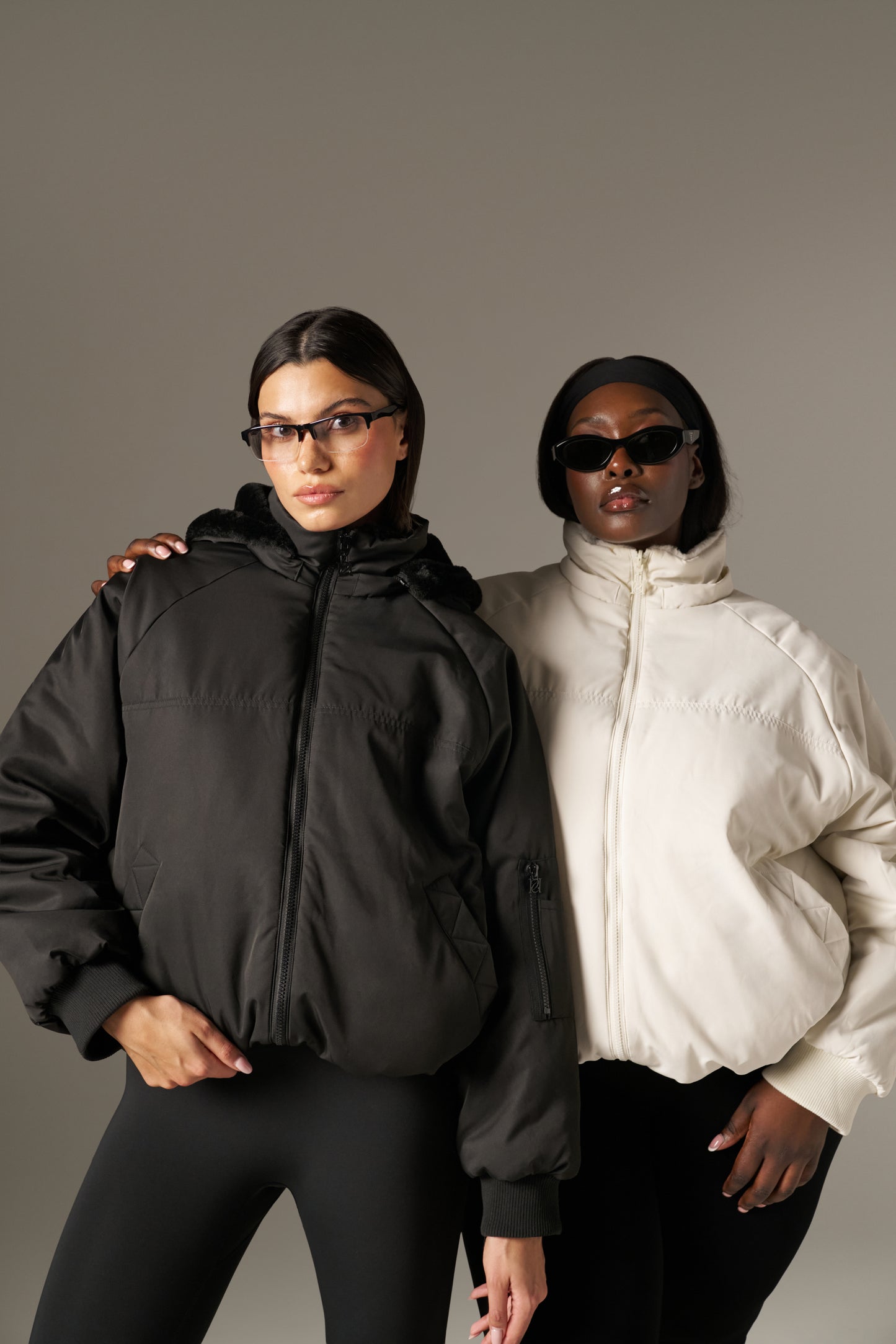 Reversible Faux Fur Coat - Crème