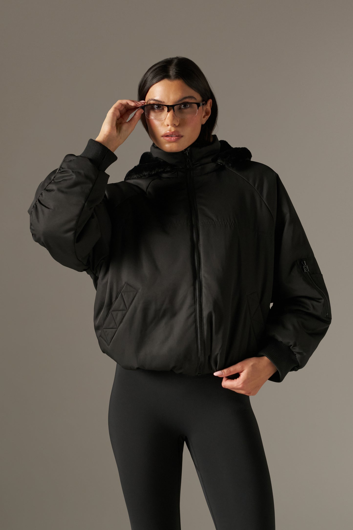 Reversible Faux Fur Coat - Core Black