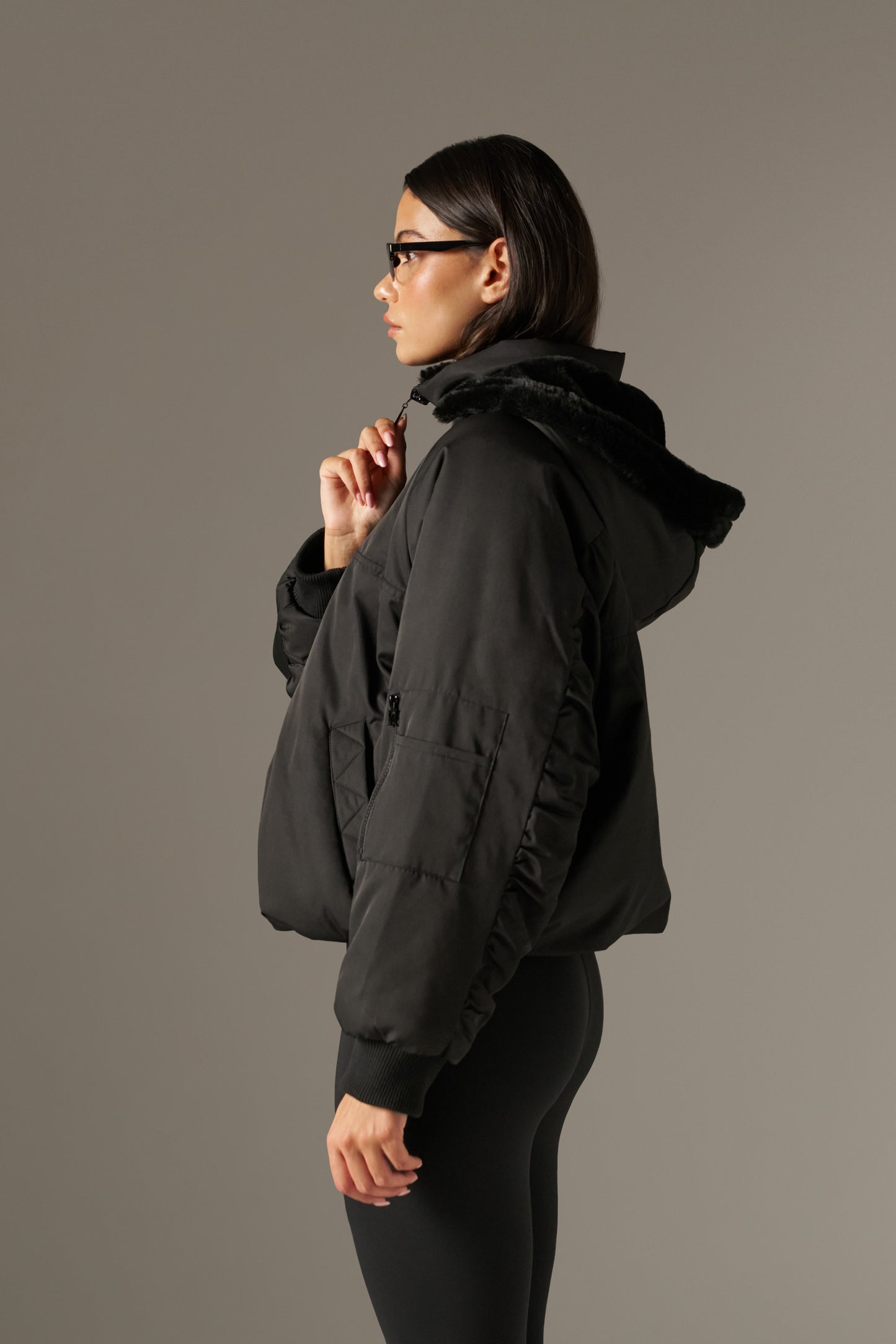 Reversible Faux Fur Coat - Core Black