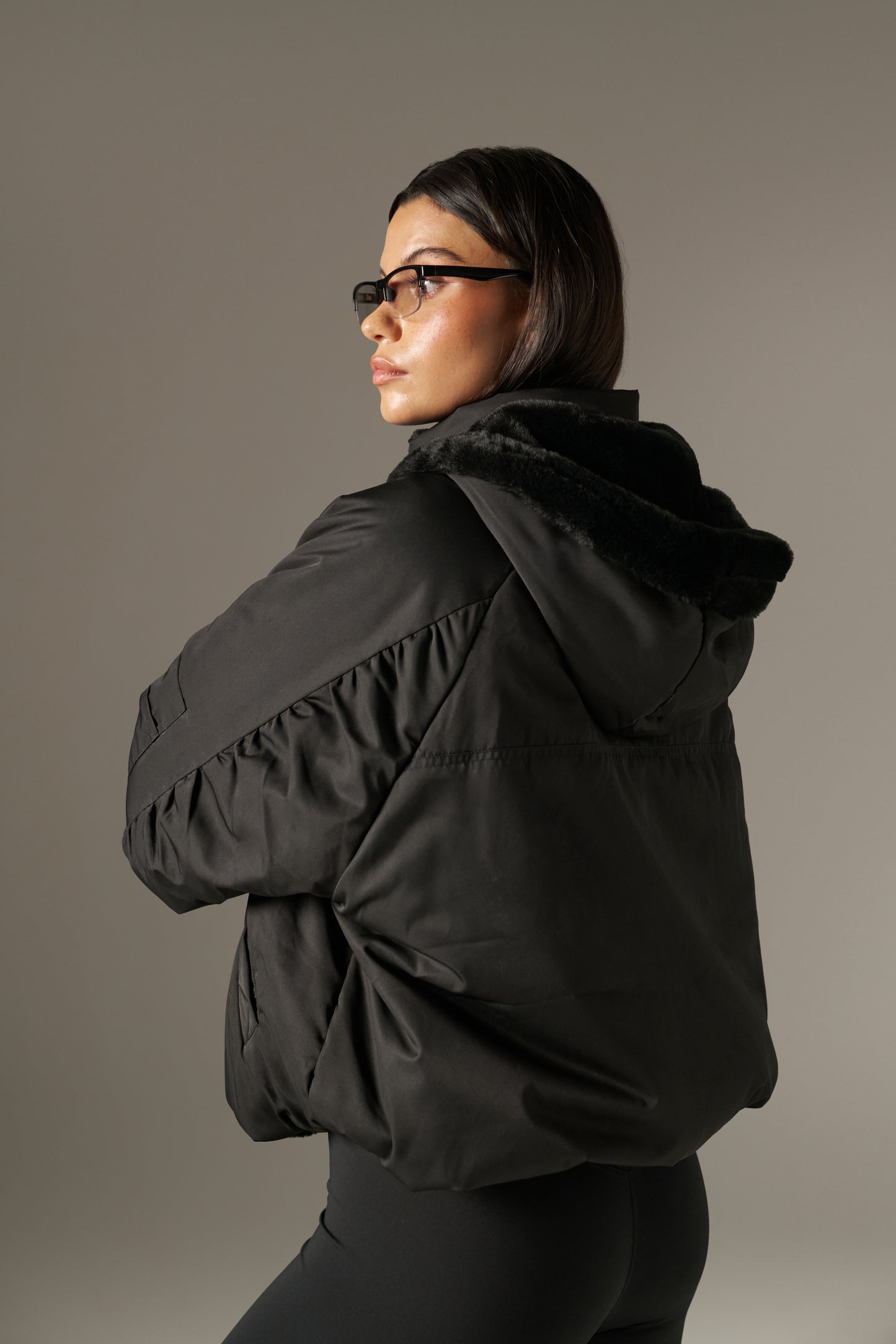 Reversible Faux Fur Coat - Core Black