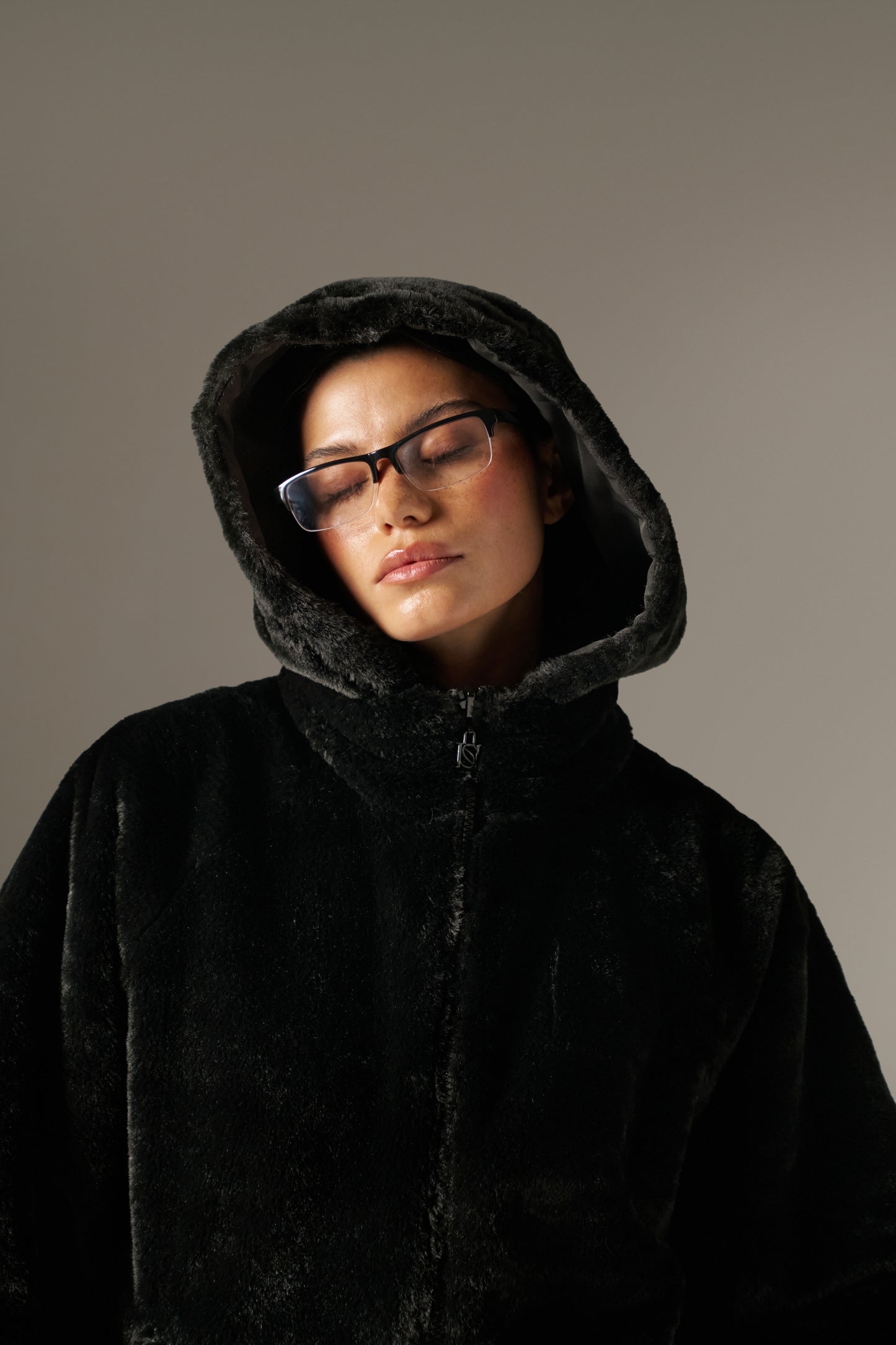 Reversible Faux Fur Coat - Core Black