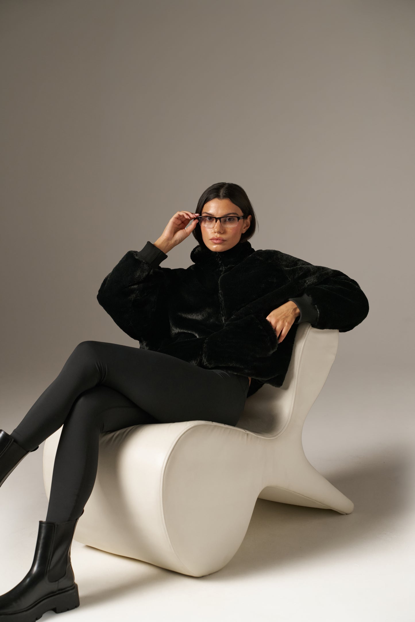 Reversible Faux Fur Coat - Core Black