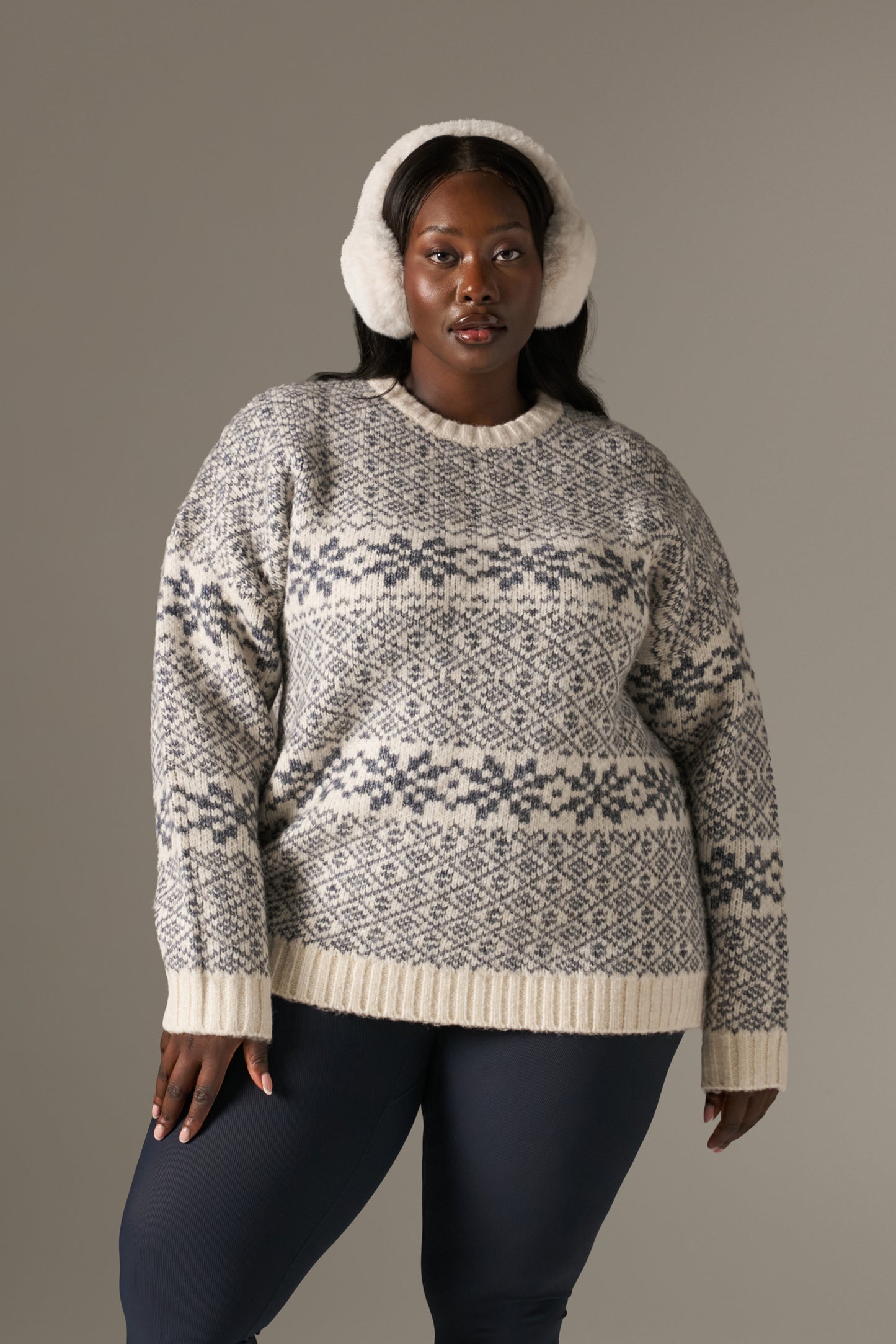 Fair Isle Detail Knitted Jumper - Powder Blue