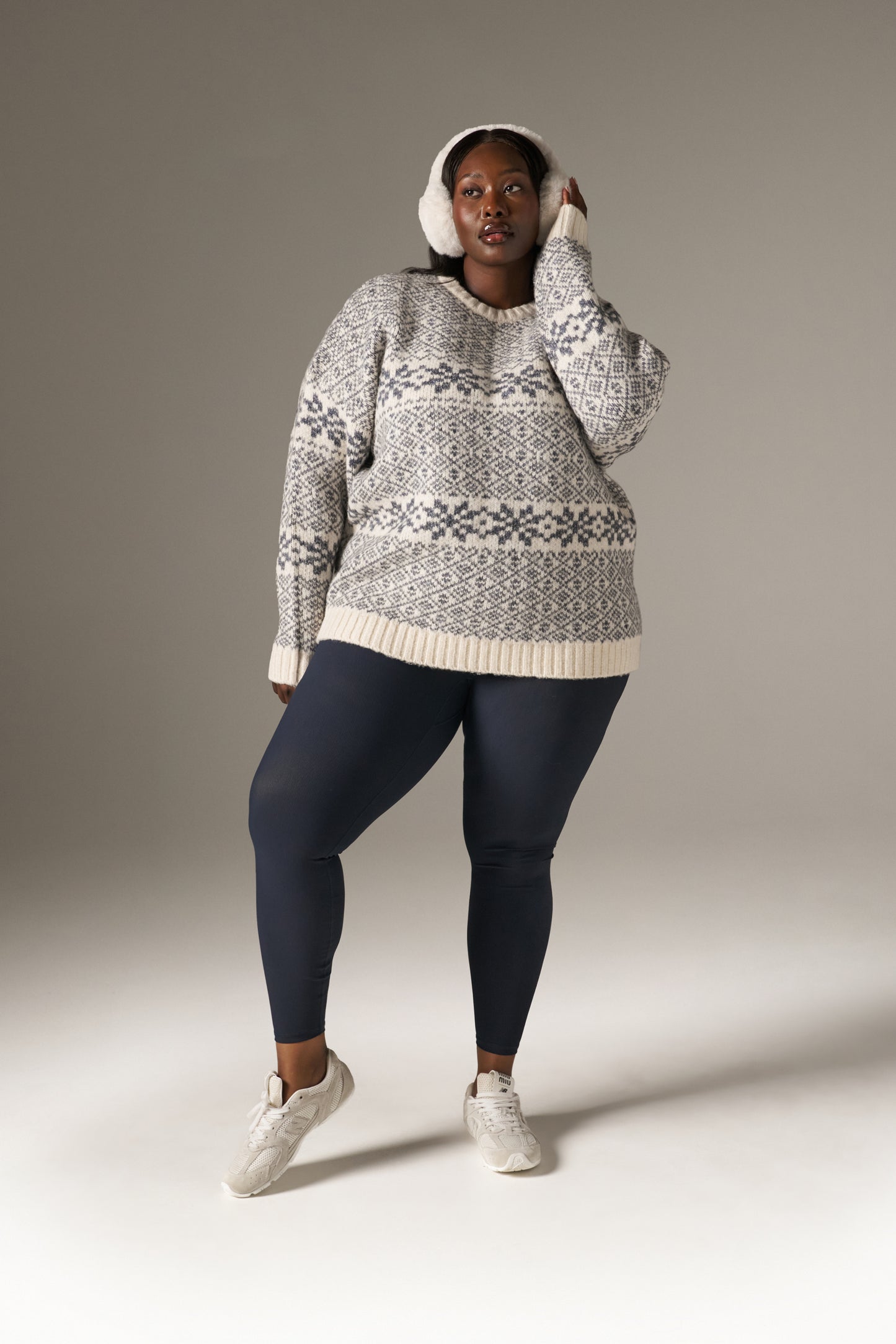 Fair Isle Detail Knitted Jumper - Powder Blue