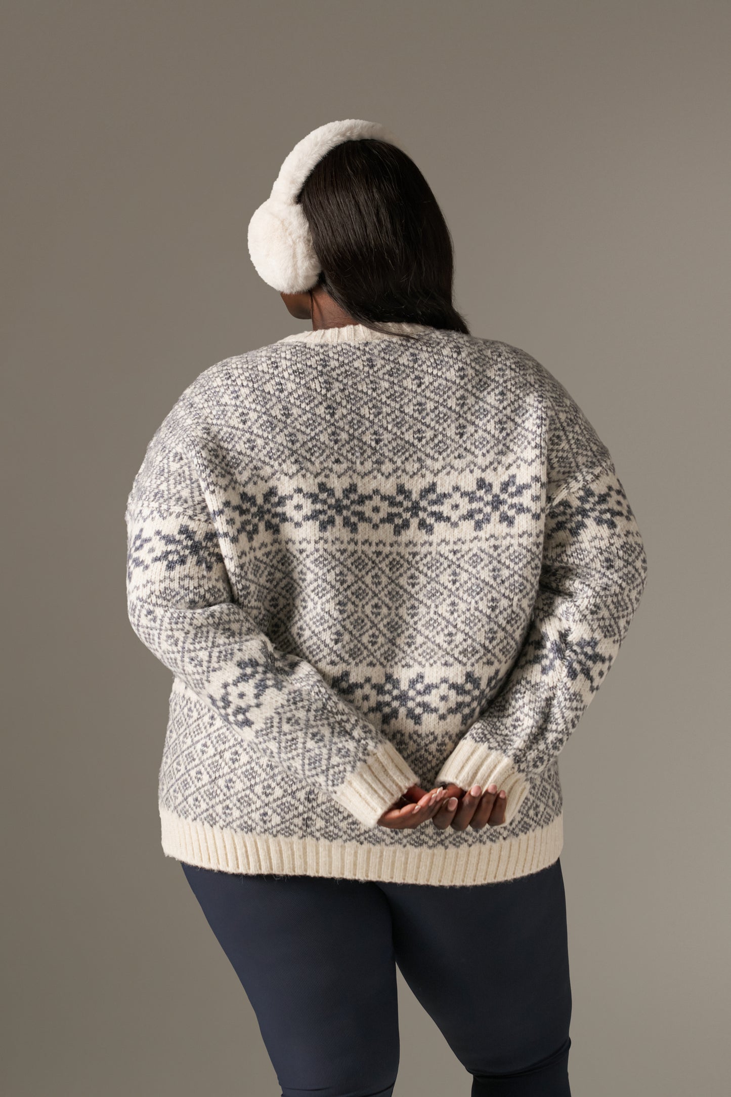 Fair Isle Detail Knitted Jumper - Powder Blue