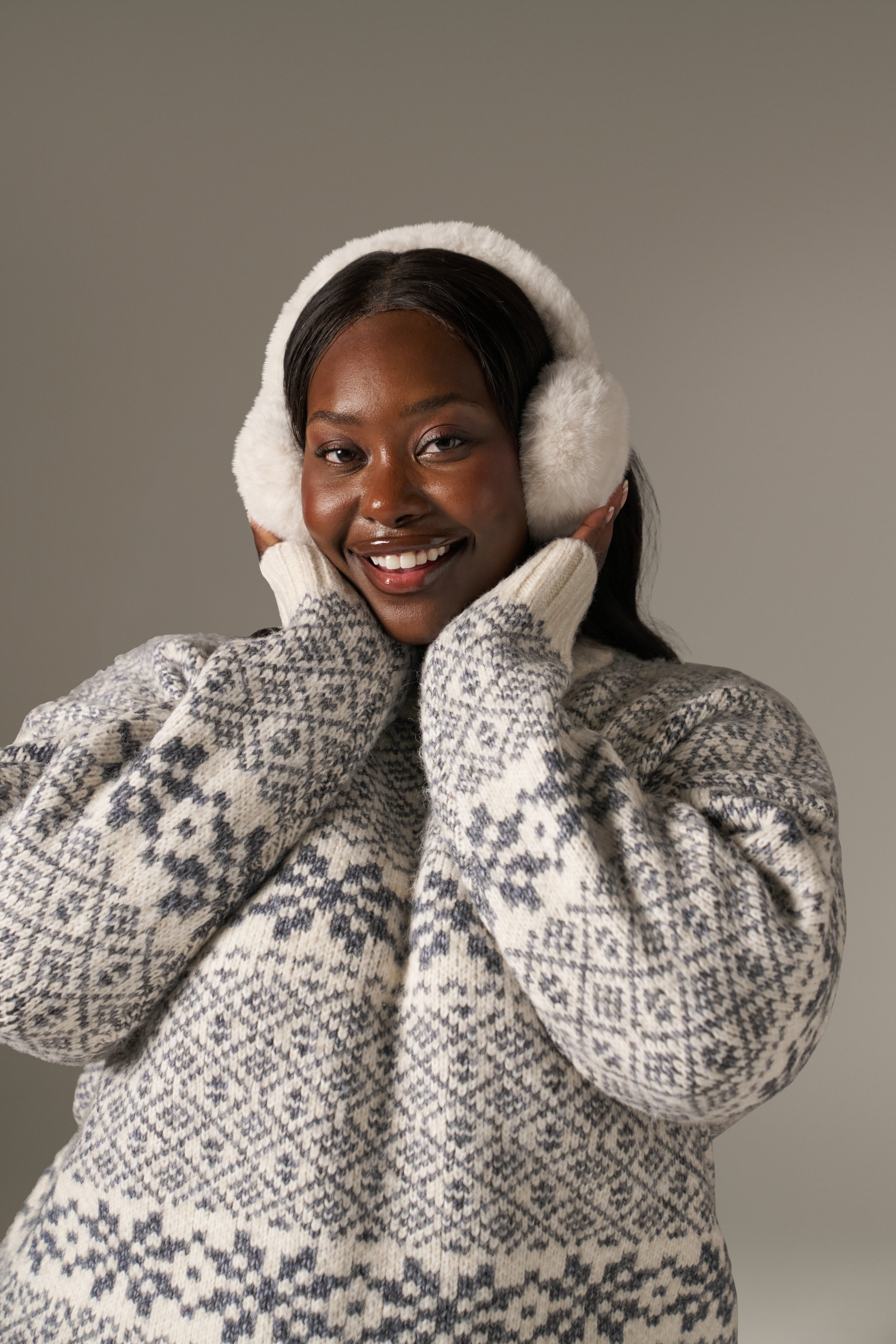 Fairisle Detail Knitted Jumper - Powder Blue – reasn