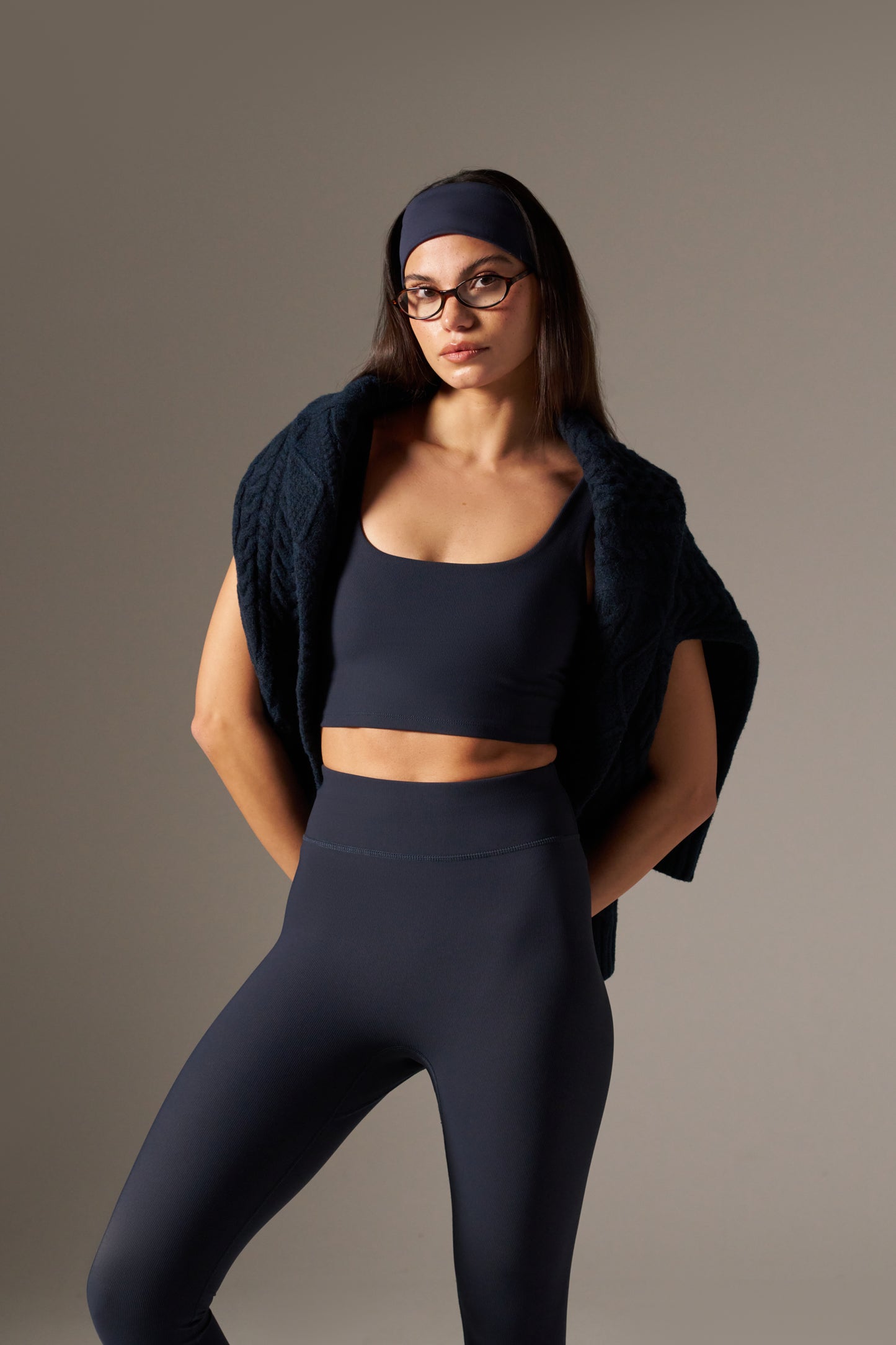 The Sculpt Built In Sports Bra - Midnight Blue
