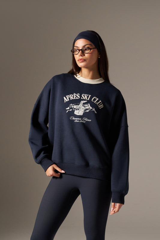 Apres Ski Graphic Sweatshirt - Midnight Blue