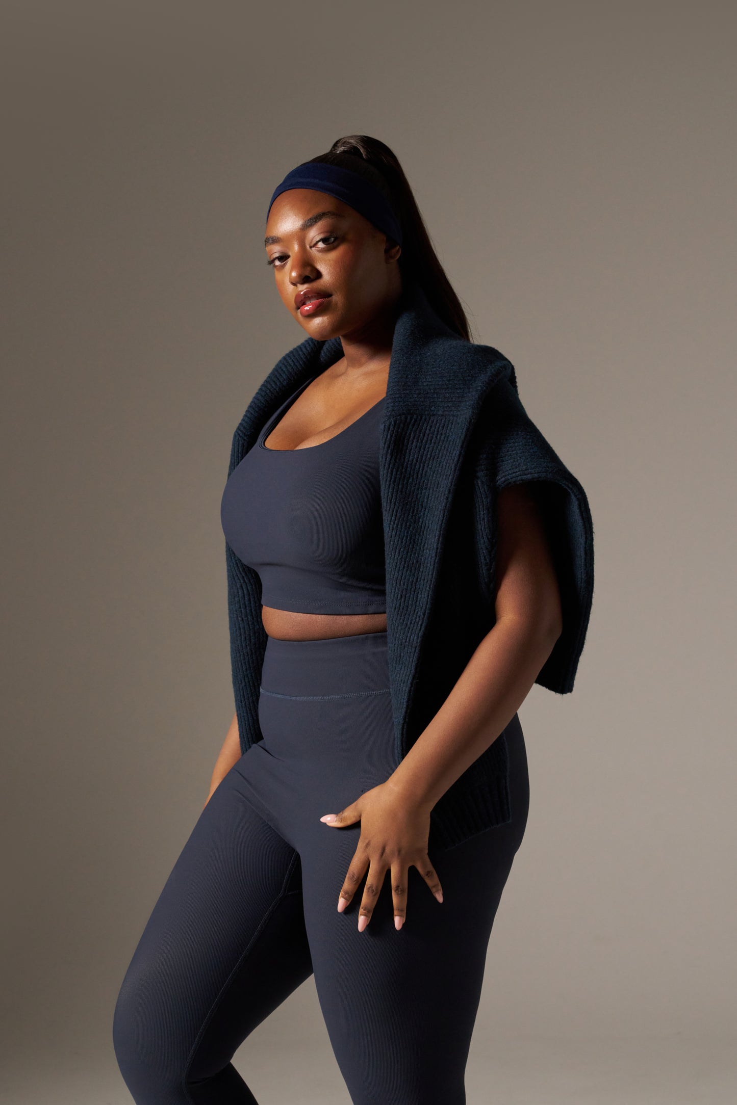 The Sculpt Built In Sports Bra - Midnight Blue